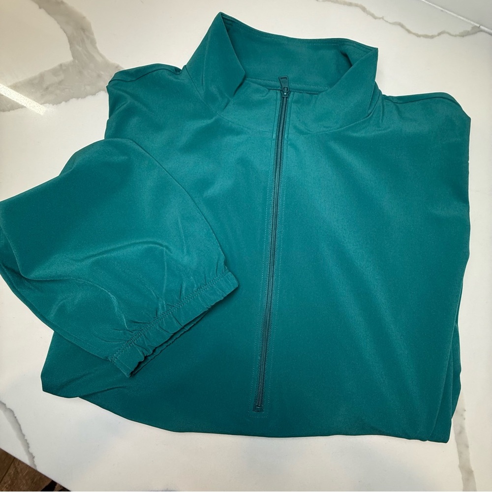 Beyond Yoga women's In stride half zip polyester pullover size medium teal -Flaw